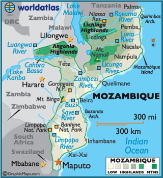 politique carte mozambique